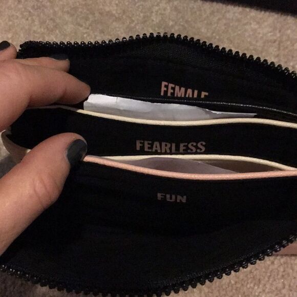 Cosmopolitan Three Compartment Makeup Bag with Zipper - Picture 4 of 5